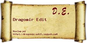 Dragomir Edit névjegykártya